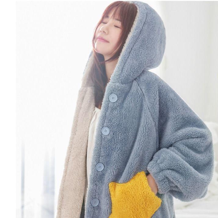 Flanell Langarm Pyjama Gänseblümchen Cosplay Kostüm Damen Winter Verdickt Hauskleidung Pyjama Baumwollmäntel XL von Joom DACH