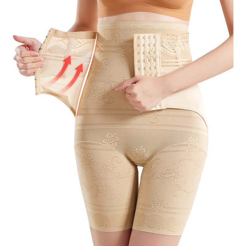 Flarixa M-5XL Plus Size Damen Hohe Taille Vierreihiges Bauch-Steuerhöschen Taillentrainer Body Shaper Bauchweg-Postpartum-Gürtel 5XL beige von Joom DACH