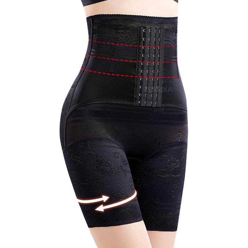 Flarixa M-5XL Plus Size Damen Hohe Taille Vierreihiges Bauch-Steuerhöschen Taillentrainer Body Shaper Bauchweg-Postpartum-Gürtel 5XL schwarz von Joom DACH