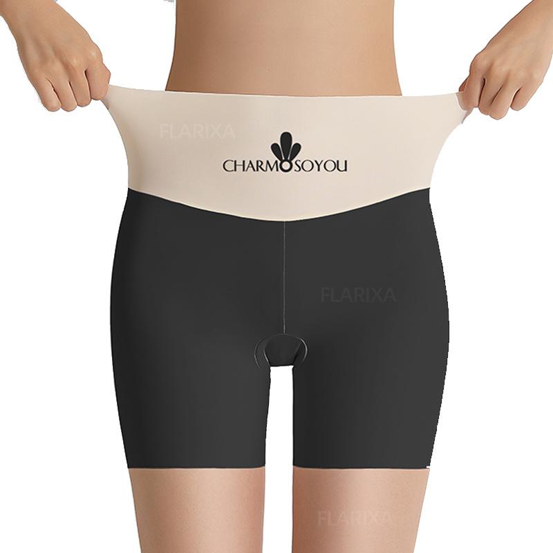 Flarixa Neue Nahtlose Eis Seide Sicherheits Kurze Hosen frauen Sommer Sicherheit Shorts Unter Dem Rock Hohe Taille Abnehmen Unterwäsche dünne XL schwarz von Joom DACH