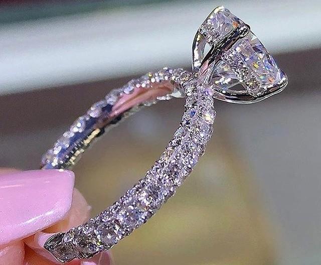 Flash Diamond Round Princess Ring Crystal von Austrian Fashion Damen Verlobungsring Ehe Diamantring 8 von Joom DACH