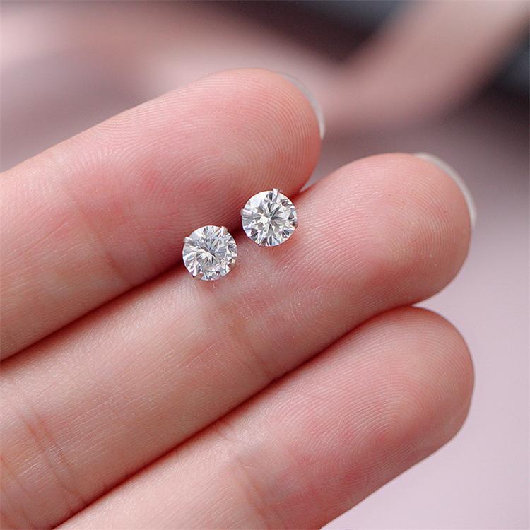 Flash Glitzer Mini Zirkon Ohrringe Weiß Ohrstecker für Frauen Männer Mädchen Accessoires Schmuck 5mm von Joom DACH
