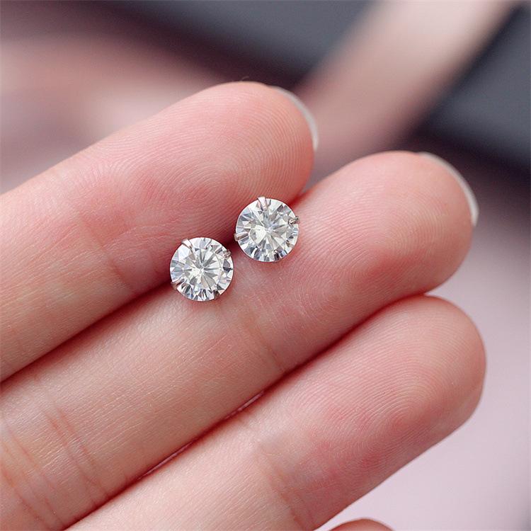 Flash Glitzer Mini Zirkon Ohrringe Weiß Ohrstecker für Frauen Männer Mädchen Accessoires Schmuck 6mm von Joom DACH