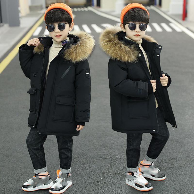 Flauschige, große, warme Winterjacke für Kinder, lässig, lockere Kapuzenjacke, Pelzkragen, Jacke mit mehreren Taschen 150 von Joom DACH