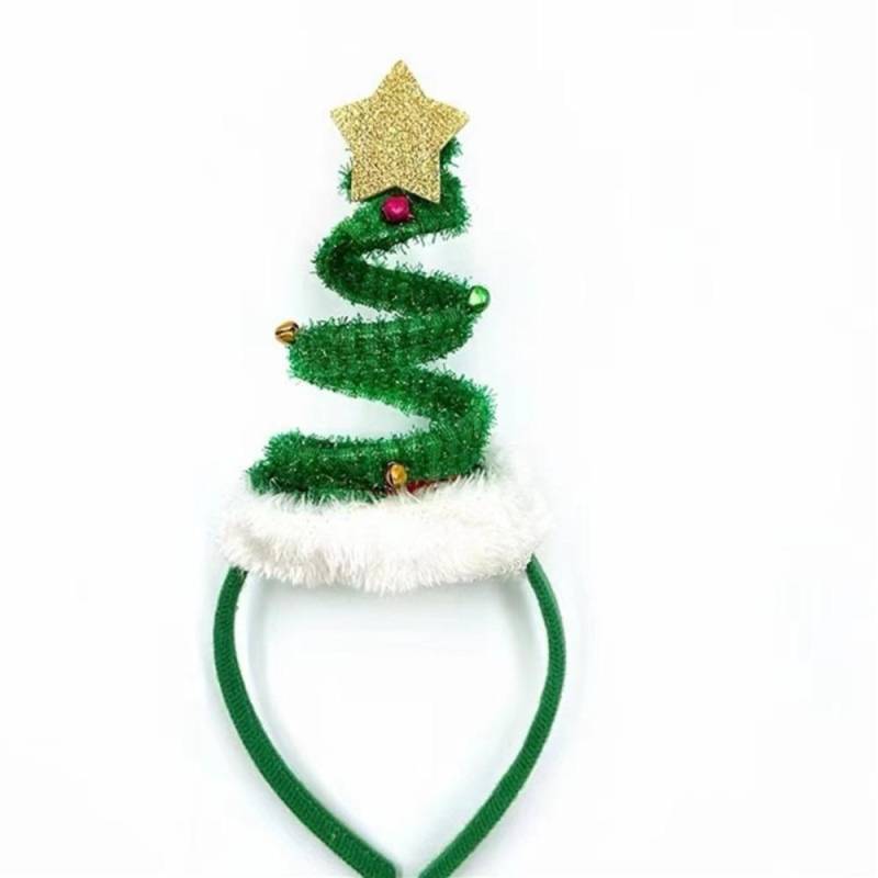 Flauschigen Plüsch Weihnachten Baum Haar Hoop Frühling Kinder Headwear Weihnachten Stirnband Noel Liefert grün von Joom DACH