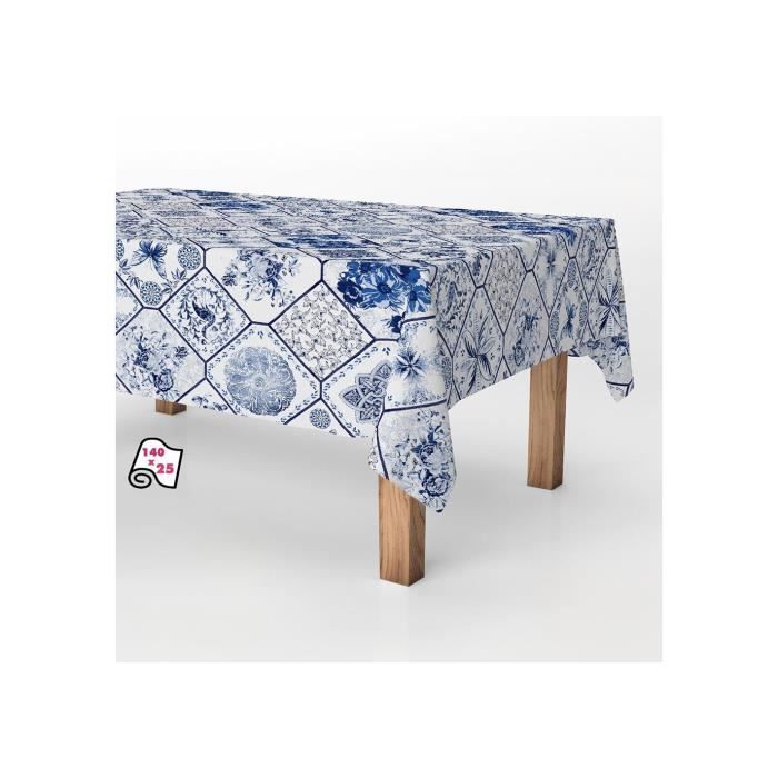 Fleckenabweisende Tischdecke - Exma - Keramikblau - 140cm x 25m - Synthetisch - Uni von Joom DACH