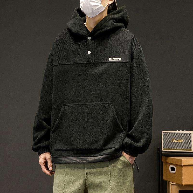 Fleece Hoodie Herren Herbst Trend Loose American Casual Paar Mantel Top 3XL von Joom DACH