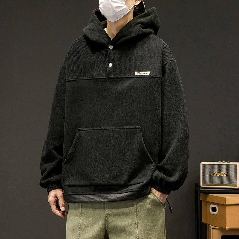 Fleece Hoodie Herren Herbst Trend Loose American Casual Paar Mantel Top 3XL von Joom DACH