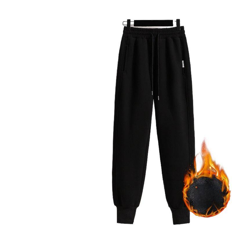 Fleece Verdickte Jogginghose Damen Herbst und Winter Neue warme lose vielseitige Hose 2XL schwarz von Joom DACH