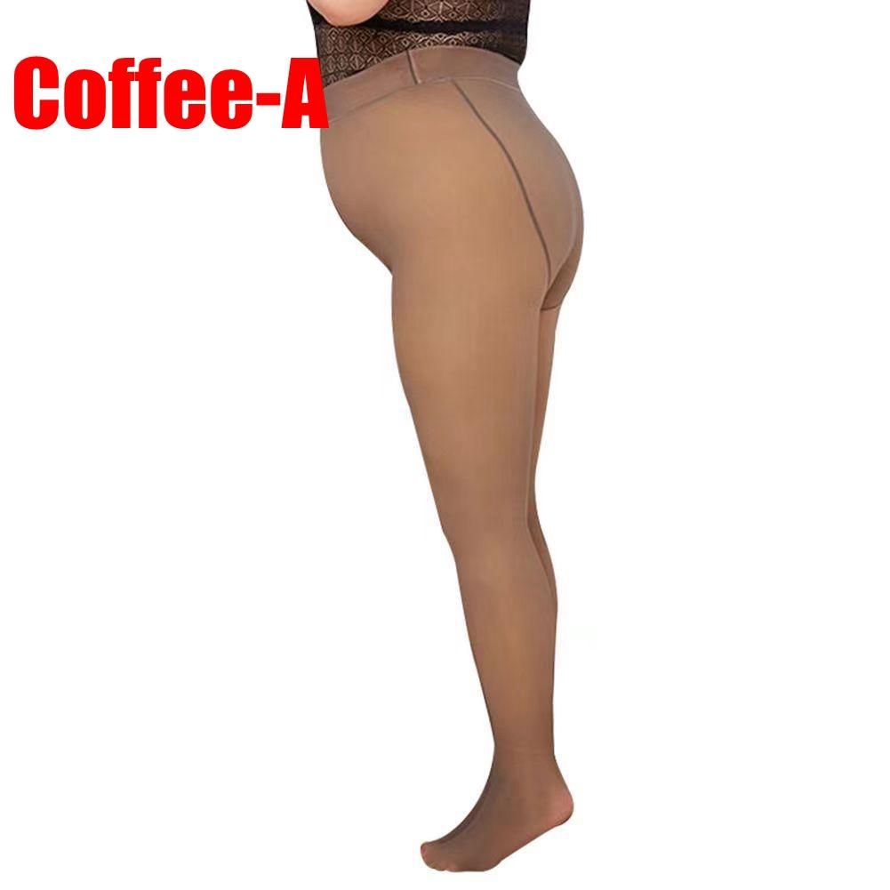 Fleecegefütterte Strumpfhose Damen Leggings Thermostrumpfhose Falsche Transparente Strumpfhose Hohe Taille Winter Warm Sheer Tight ( 80g Ohne Fleece) XL-100g von Joom DACH