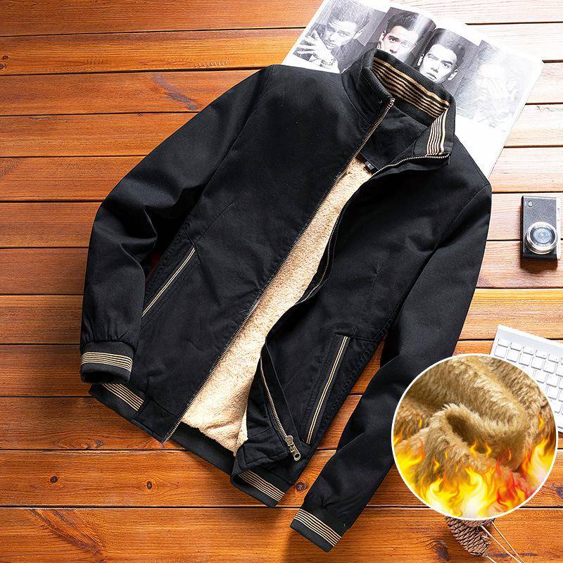 Fleecejacke Herren Winter Neue koreanische Version der Mode Schlank Jugend Stehkragen Baumwollmantel Große Herrenbekleidung hinzufügen 5XL von Joom DACH