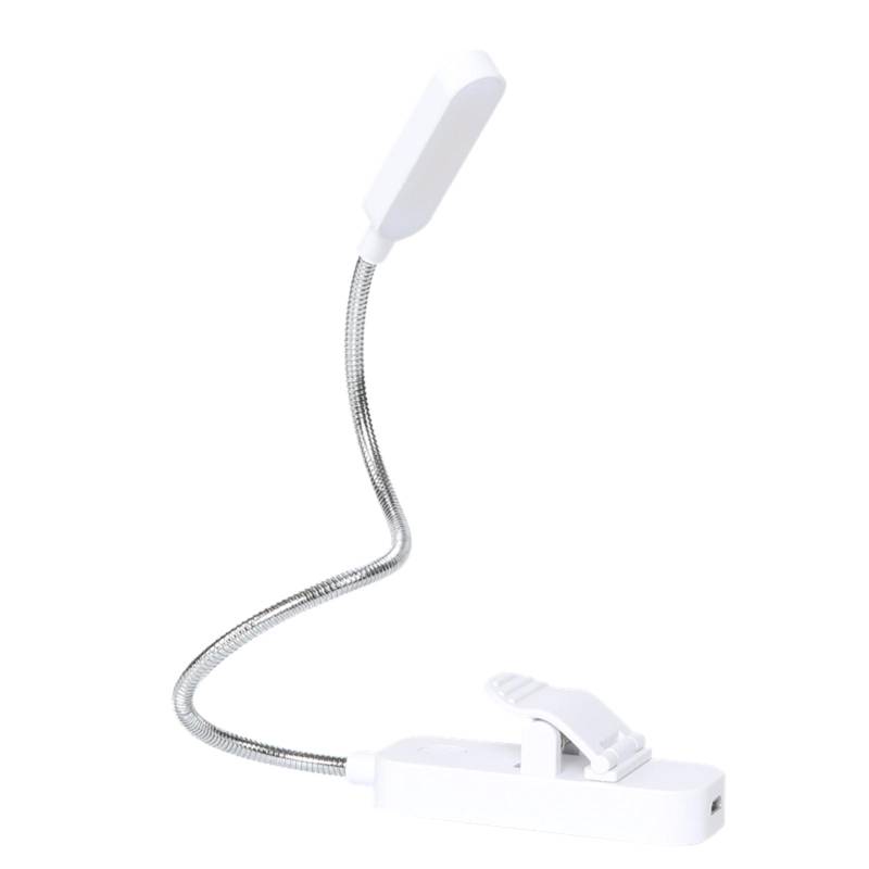 Flexible LED-Buchleuchte zum Anklemmen, augenschonende Lesezeichen-Leselampe, USB wiederaufladbar, stufenlose Dimmung Type 1  (8 Leds ) weiß von Joom DACH