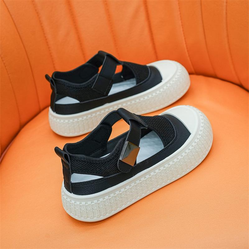 Fliegende gewebte Schuhe für Damen, hohle kleine weiße Schuhe, Damen, Sommer, neue atmungsaktive Sportsandalen mit dicker Sohle, erhöhen die Körpergröße in der Freizeit 35 von Joom DACH