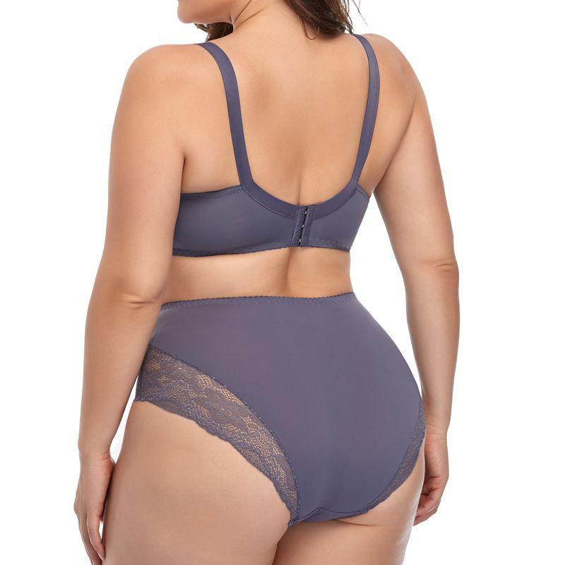 Florale Spitzenwäsche für Damen, BH-Set in Übergröße, D-Cup, XL, 2XL, 3XL, 4XL, 5XL, 6XL, Vollschalen-BHs und ultradünne Unterhosen 105D von Joom DACH