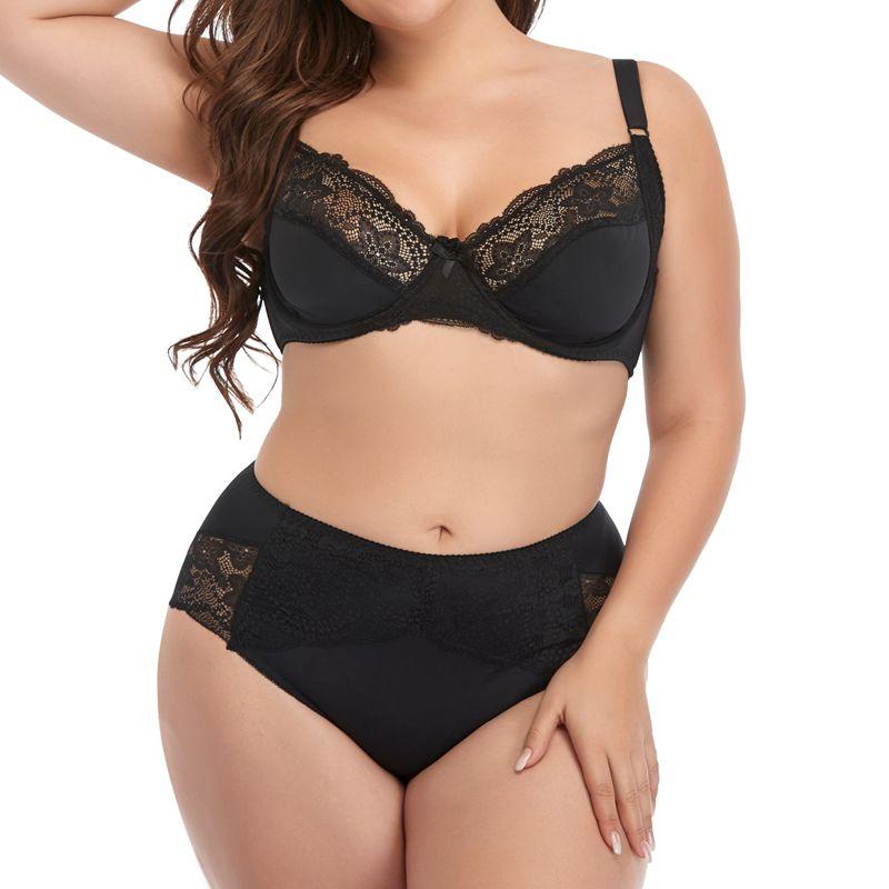 Florale Spitzenwäsche für Damen, BH-Set in Übergröße, D-Cup, XL, 2XL, 3XL, 4XL, 5XL, 6XL, Vollschalen-BHs und ultradünne Unterhosen 95D von Joom DACH