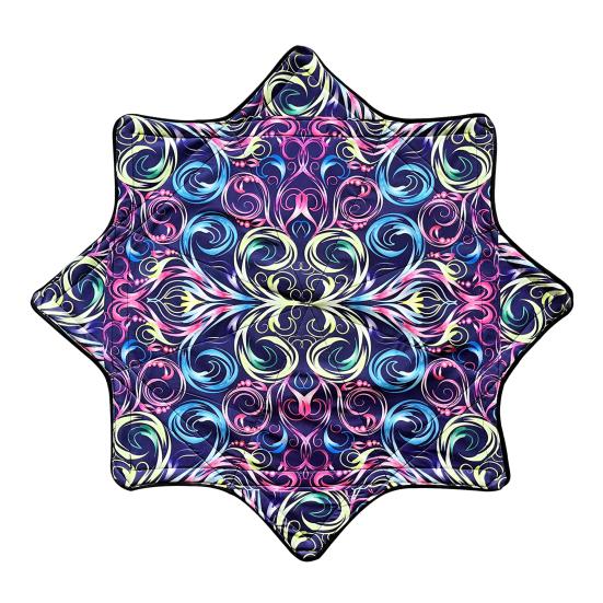 Flowstar Achteckiger Schal, Jonglierspielzeug für Anfänger, doppelseitig bedrucktes Tuch, lustiges Geschicklichkeitsspielzeug, mit den Fingerspitzen drehbarer Flowstar, Dapo-Stern, Geschenk für Kinder D von Joom DACH