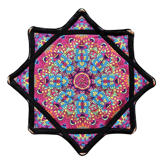 Flowstar Achteckiger Schal, Jonglierspielzeug für Anfänger, doppelseitig bedrucktes Tuch, lustiges Geschicklichkeitsspielzeug, mit den Fingerspitzen drehbarer Flowstar, Dapo-Stern, Geschenk für Kinder E von Joom DACH