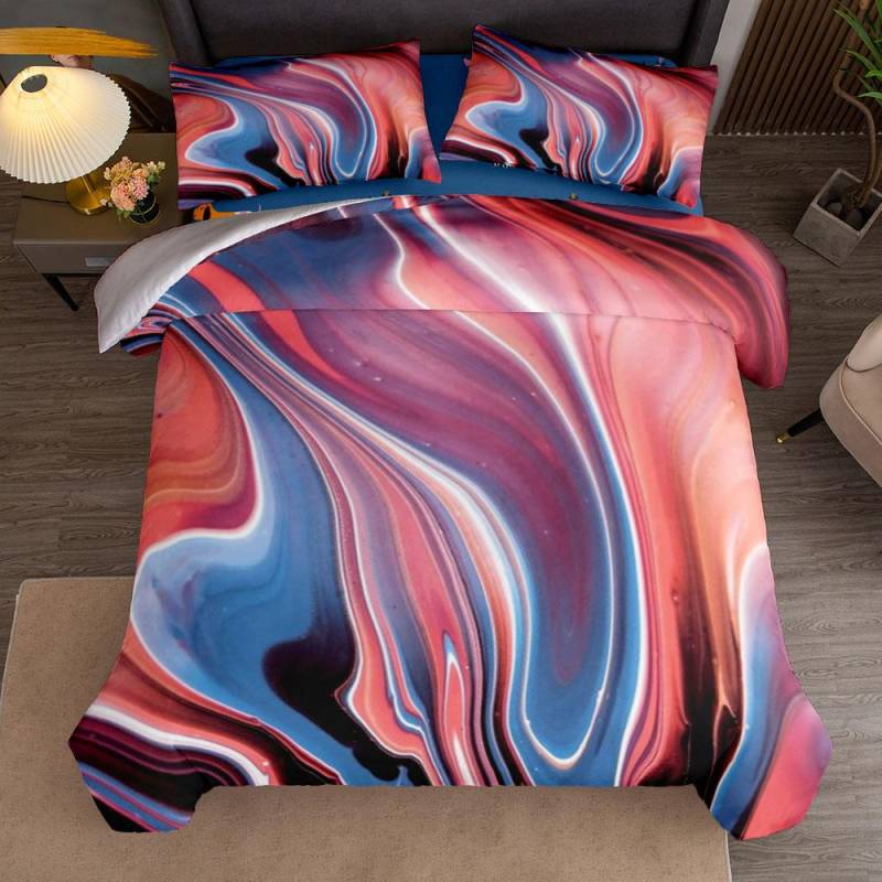 Flüssiger Wirbel Abstrakt Bettwäscheset ohne Spannbettlaken King Queen Double Full Twin Einzelgröße Bettwäscheset 140x210cm von Joom DACH