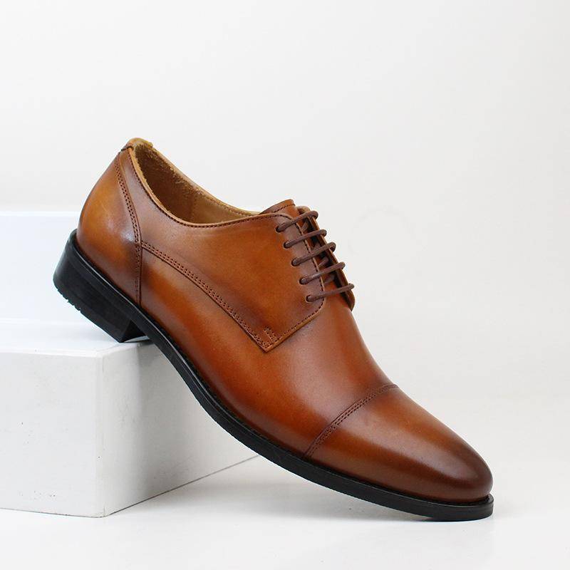 Formelle Business-Lederschuhe für Herren, echtes Leder, dreigelenkige, spitze Zehenpartie, Gentleman, Bräutigam, Hochzeitsschuhe, lässige Derby-Schuhe für Herren 44 von Joom DACH