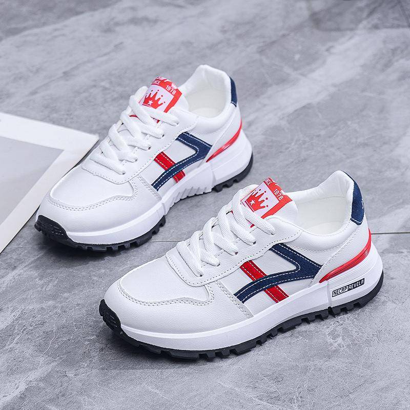 Forrest Gump Schuhe Damen Frühjahr Neue Paar Sport Freizeitschuhe Männer und Frauen Runde Zehen Retro Leder Kleine weiße Schuhe 41 von Joom DACH