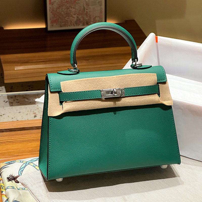 Fortschrittliche Tasche mit silberner Schnalle der zweiten Generation für Frauen, neues Modell, Handtasche aus Rindsleder mit Palmenmuster, Schultertasche, Umhängetasche, trendig 25x 19x 10cm+with gift box bernstein von Joom DACH