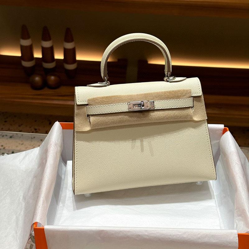 Fortschrittliche Tasche mit silberner Schnalle der zweiten Generation für Frauen, neues Modell, Handtasche aus Rindsleder mit Palmenmuster, Schultertasche, Umhängetasche, trendig 25x 19x 10cm+with gift box alice, die blaue von Joom DACH