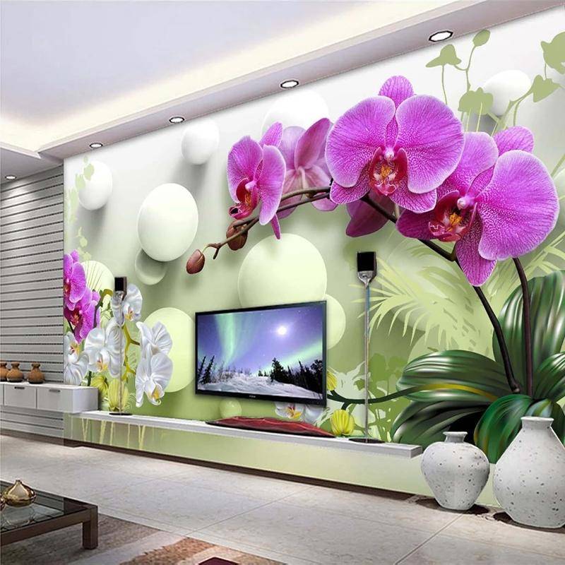 Fototapete 3D Stereoskopische Kugelblume Moderner TV-Hintergrund Dekor Wandposter Innenschlafzimmer Wohnzimmer Sofa Wandbild Tapetenverkleidung 420cm (W) x 260cm (H) von Joom DACH
