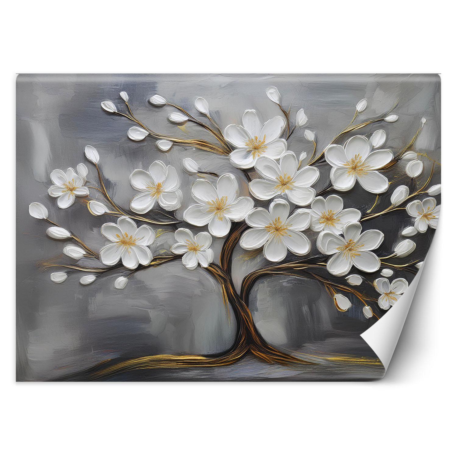 Fototapete Abstrakte Bäume und Blumen 100x70 graue von Joom DACH