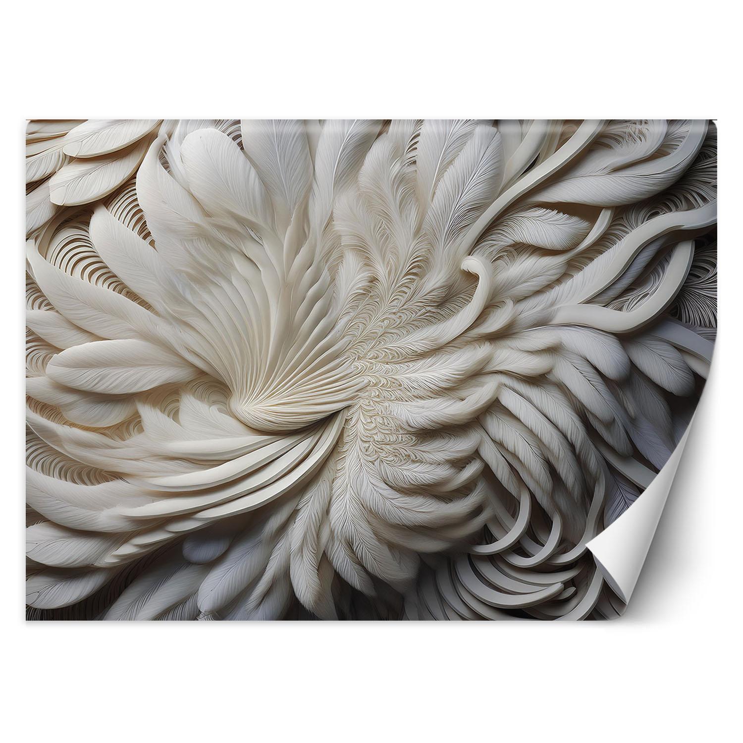 Fototapete Abstrakte weiße 3D-Textur 350x245 weiß von Joom DACH