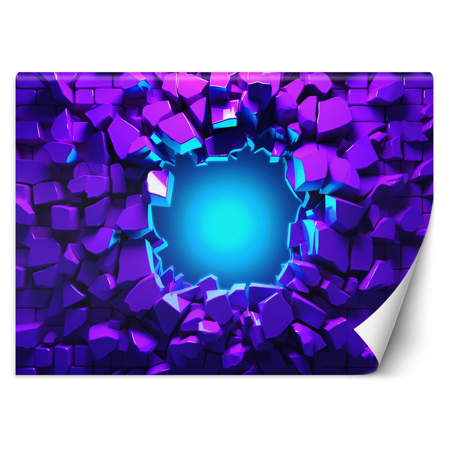 Fototapete Abstrakter Tunnel 3D 100x70 Violett von Joom DACH