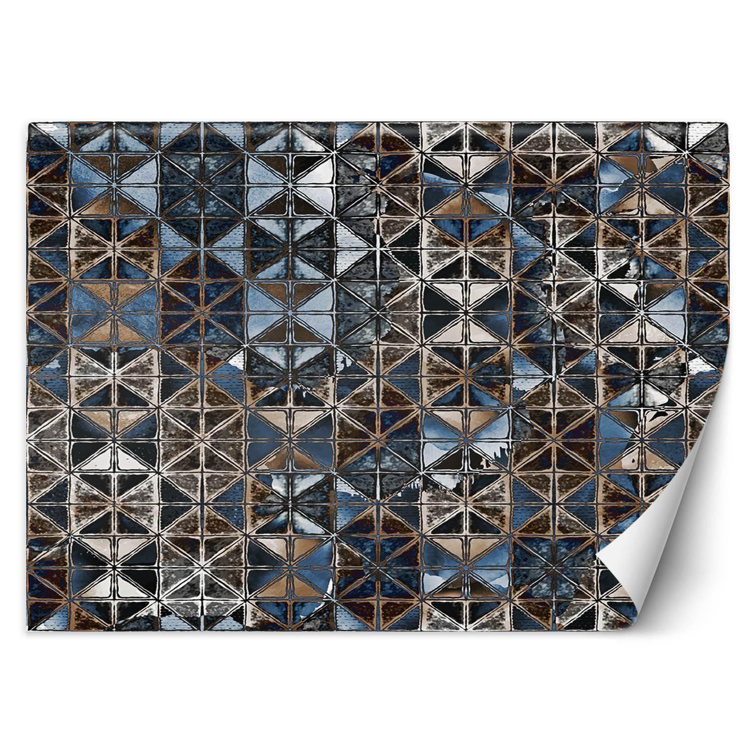 Fototapete Blaues Mosaik-Glas-Fliesen 100x70 blau von Joom DACH