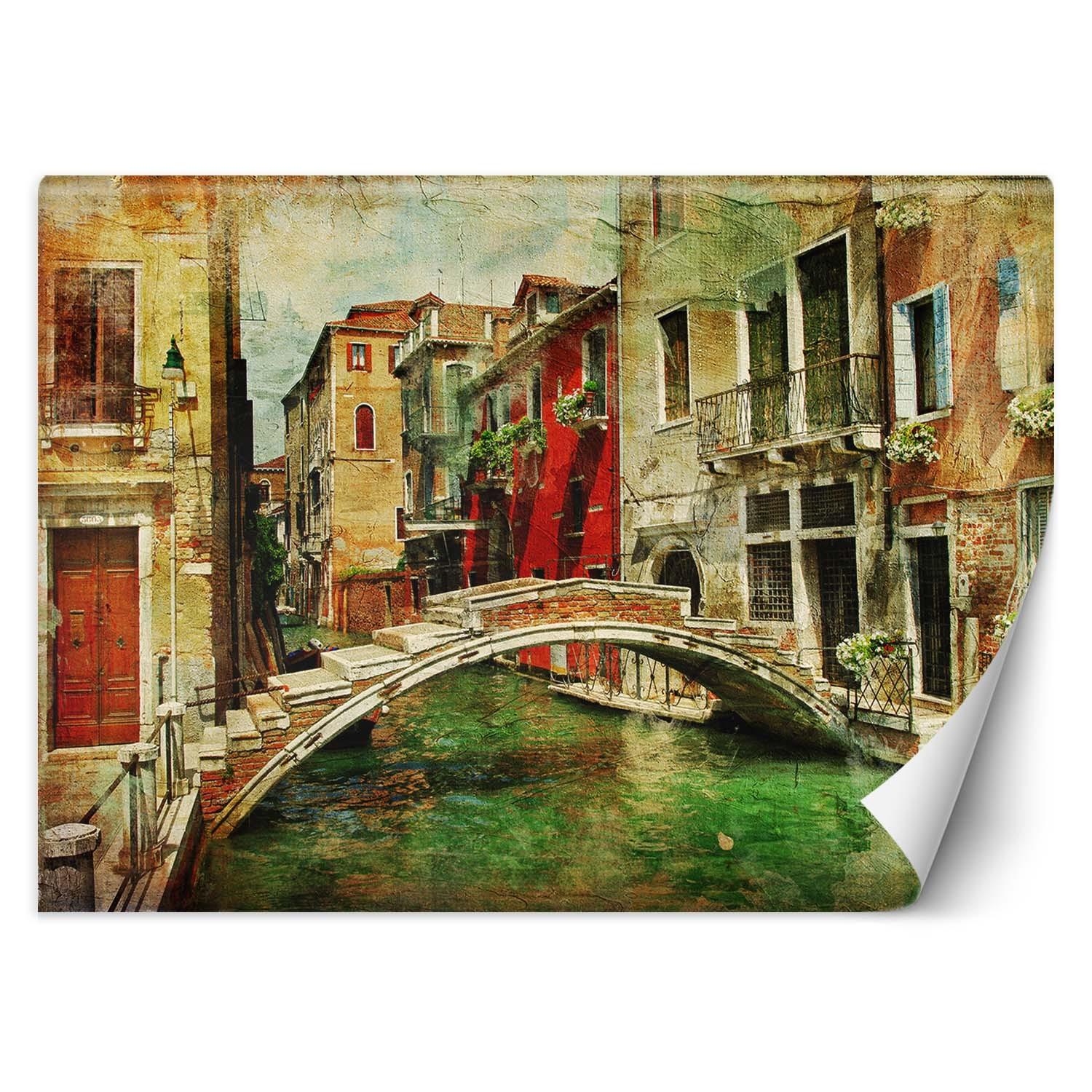 Fototapete Die Brücke in Venedig 100x70 rot von Joom DACH