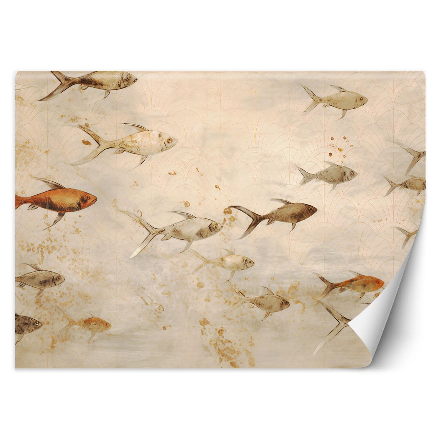 Fototapete Fisch auf beigem Hintergrund 100x70 beige von Joom DACH