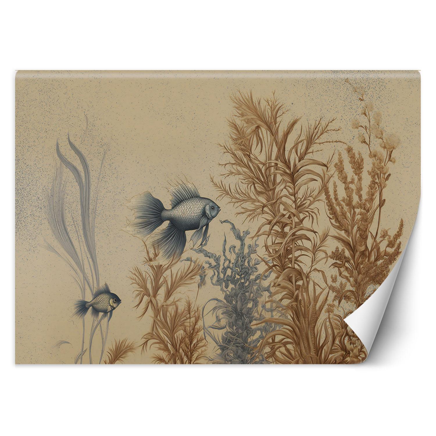 Fototapete Fische und Meerespflanzen 100x70 beige von Joom DACH
