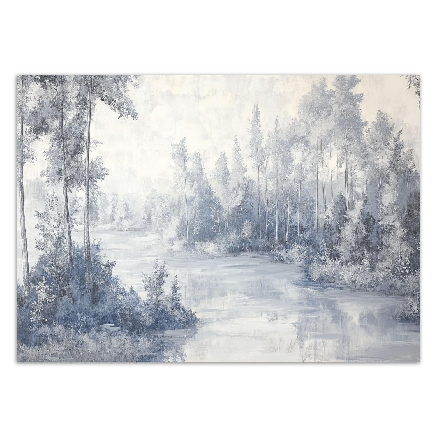 Fototapete Fluss Natur Bäume 100x70 blau von Joom DACH