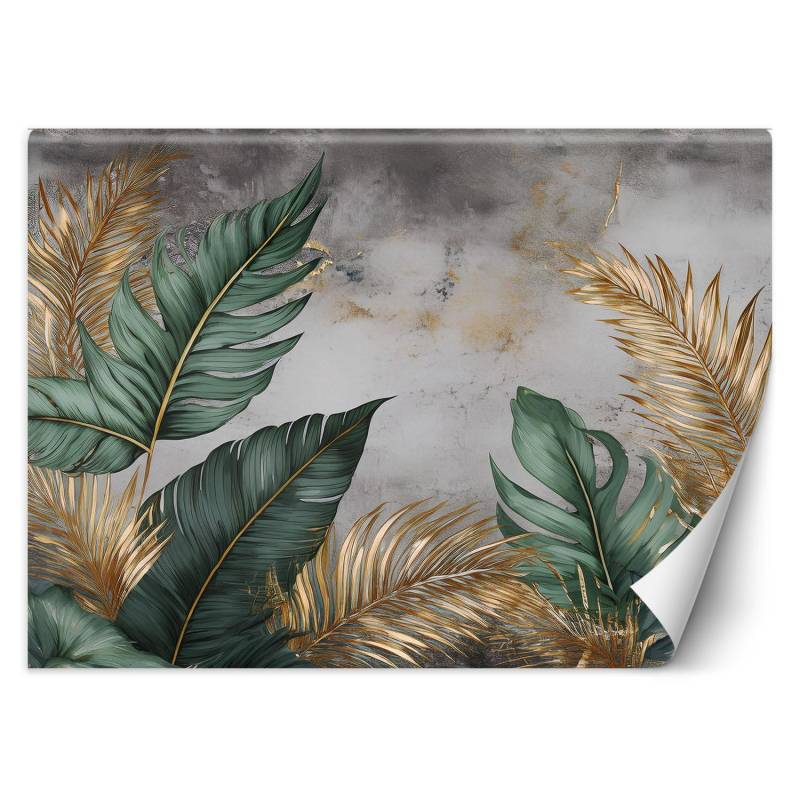 Fototapete Gold und grüne Blätter auf einem grauen Hintergrund 100x70 graue Fototapete Gold und grüne Blätter auf einem grauen Hintergrund 100x70 graue von Joom DACH