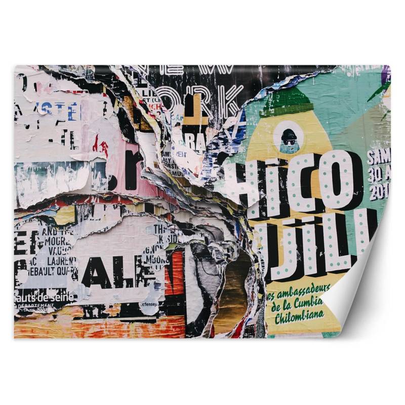 Fototapete Grunge Wand - alte zerrissene Plakate 100x70 bunt von Joom DACH