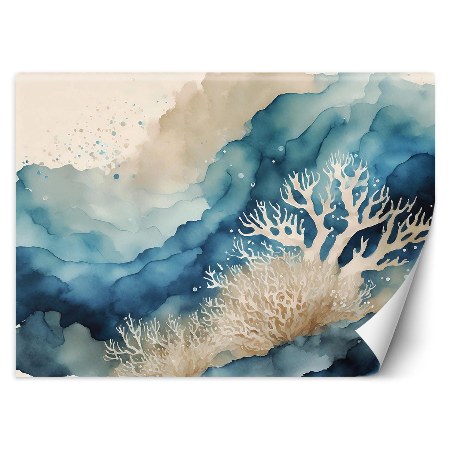 Fototapete Meer Aquarell Abstraktion 100x70 blau von Joom DACH