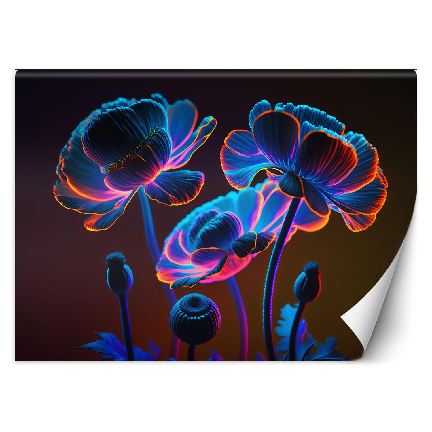 Fototapete Neon Blumen Natur 100x70 bunt von Joom DACH