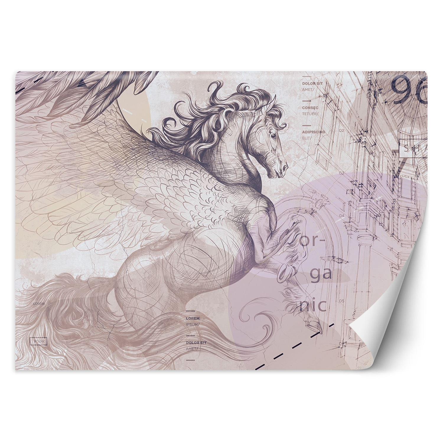 Fototapete Pegasus geflügeltes Pferd abstrakt 100x70 beige von Joom DACH