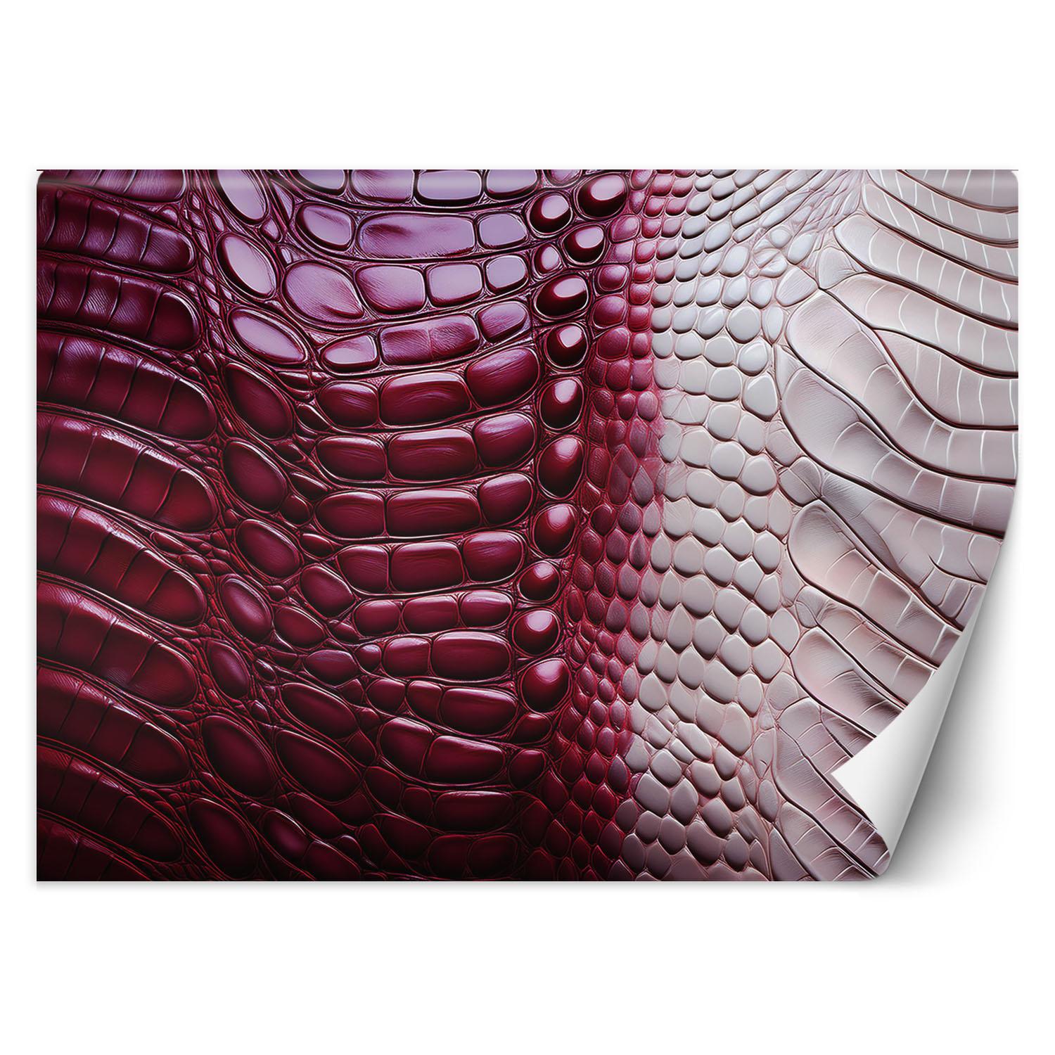 Fototapete Rote Schlangenhaut 100x70 rot von Joom DACH