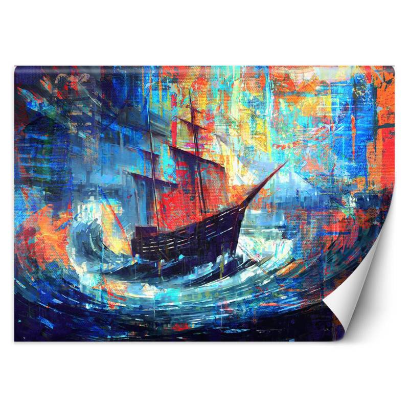 Fototapete Schiff auf dem Meer 100x70 Violett von Joom DACH