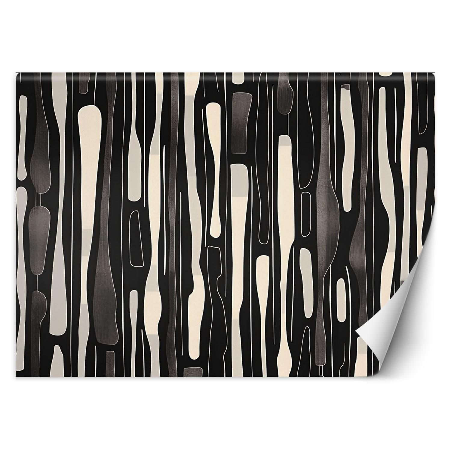 Fototapete Schwarz-Weiß-Abstraktion 100x70 Violett von Joom DACH