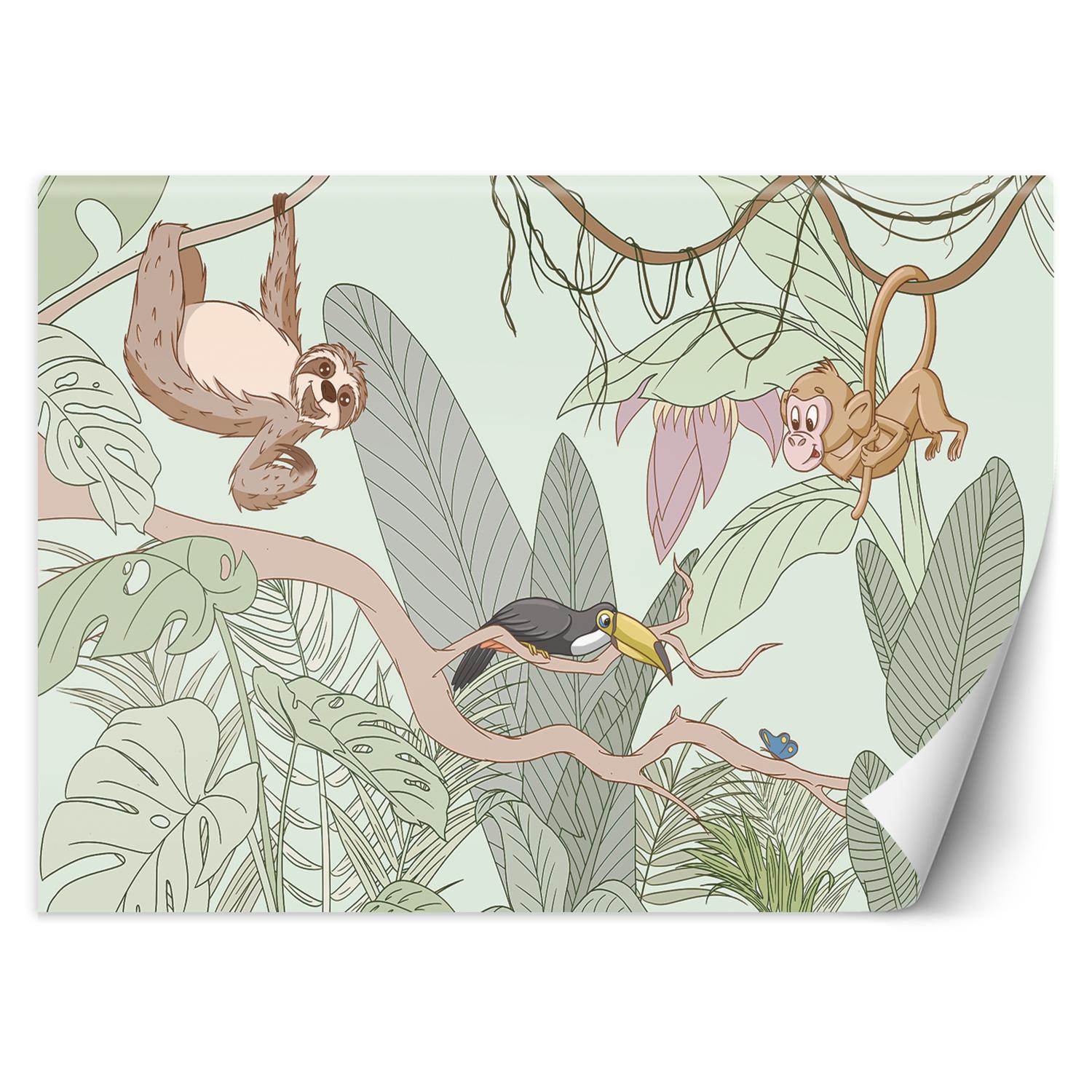 Fototapete Tropische Dschungeltiere 100x70 grün von Joom DACH