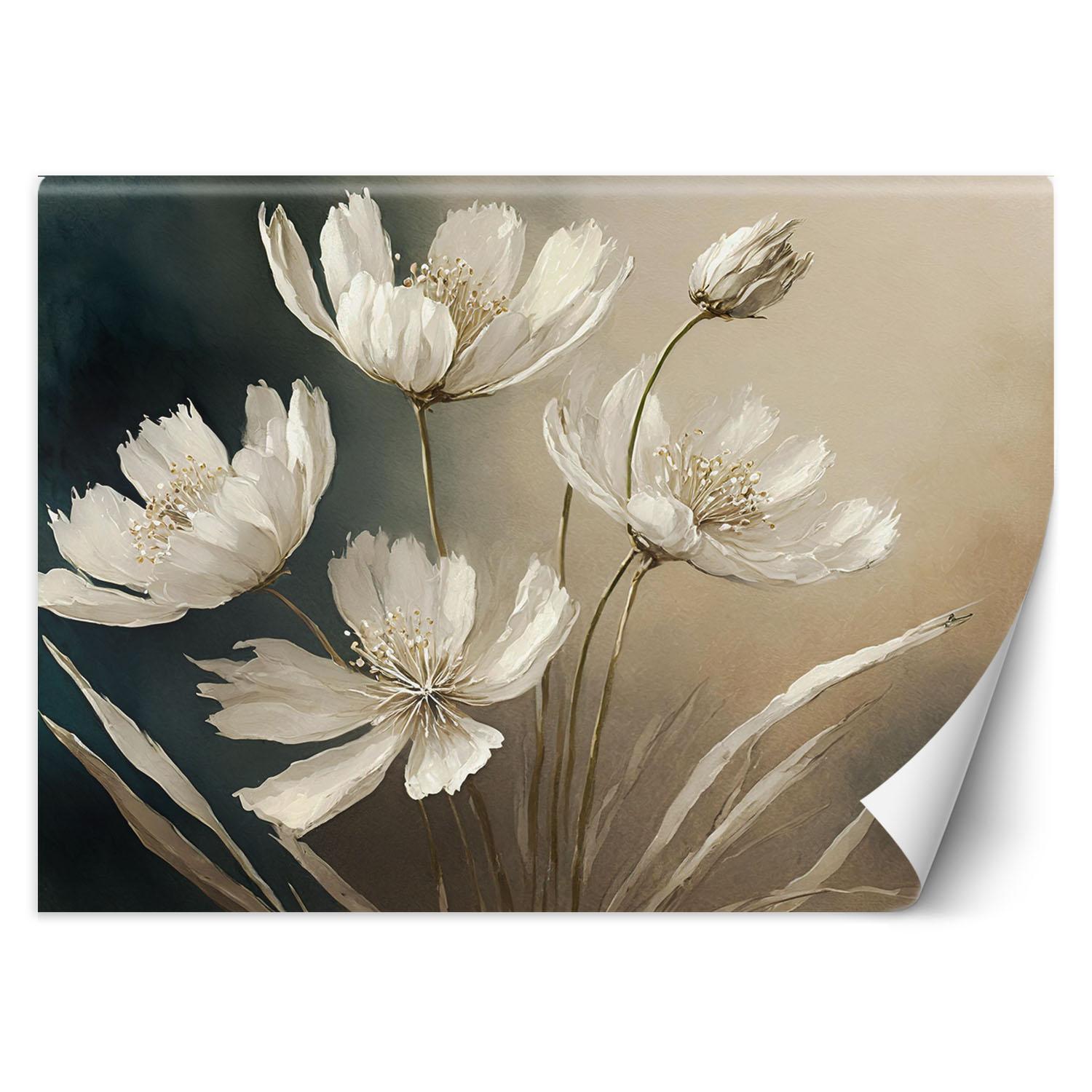 Fototapete Weiße Blume Abstraktion 100x70 beige von Joom DACH