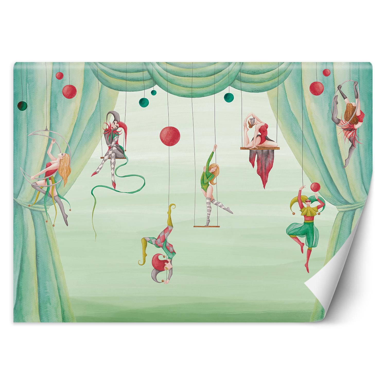 Fototapete Zirkusakrobaten 100x70 grün von Joom DACH