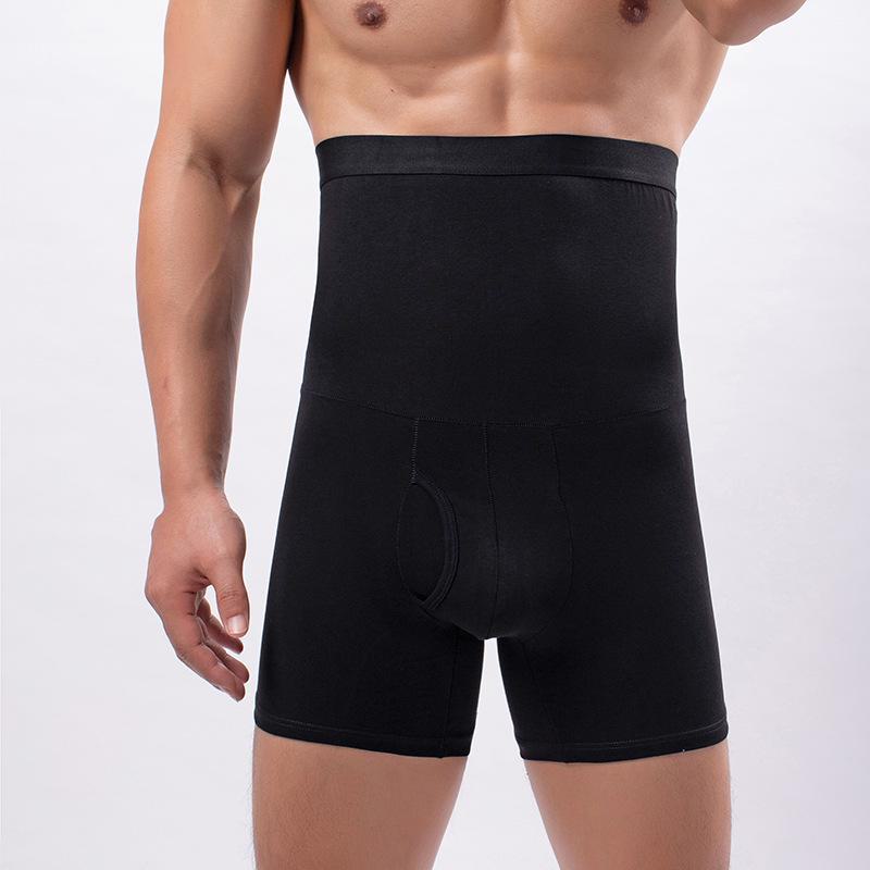 Four Seasons Herren-Boxershorts aus Baumwolle mit hoher Taille – atmungsaktive Bauch- und Hüftunterstützung XL schwarz von Joom DACH