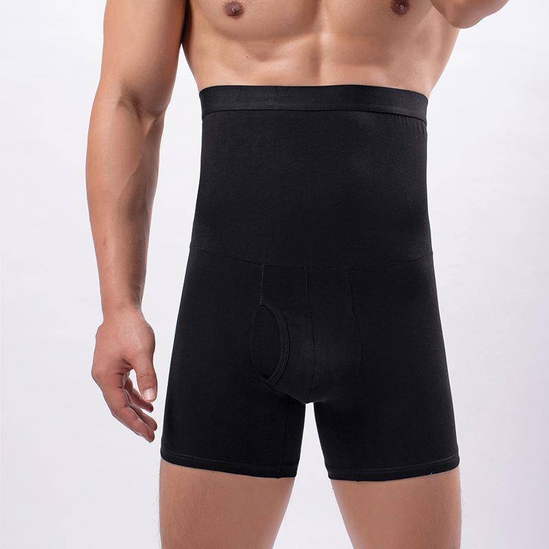 Four Seasons Herren-Boxershorts aus Baumwolle mit hoher Taille – atmungsaktive Bauch- und Hüftunterstützung XL schwarz von Joom DACH