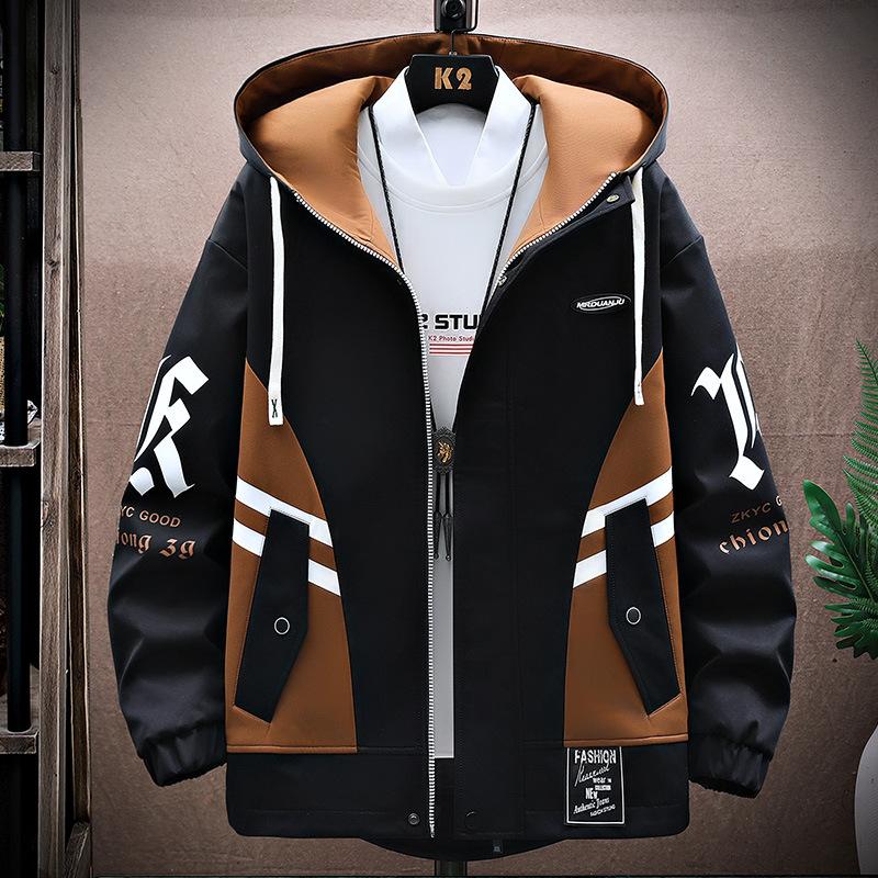 Four Seasons Plus Size Herren-Baseballjacke mit Kapuze, kurze Jacke, lockere Jacke, lässig, bequem, Strickjacke, atmungsaktive Oberbekleidung 2XL von Joom DACH