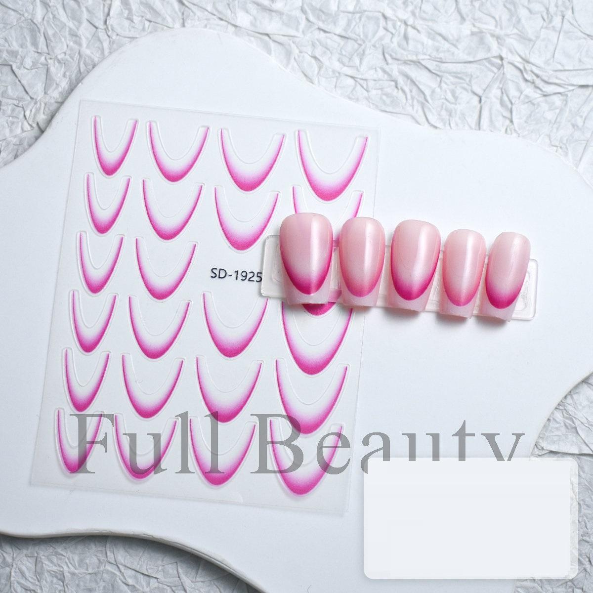 Französisch Nagel Aufkleber Liner Nail Art Aufkleber bunte Slider Maniküre Dekor von Joom DACH